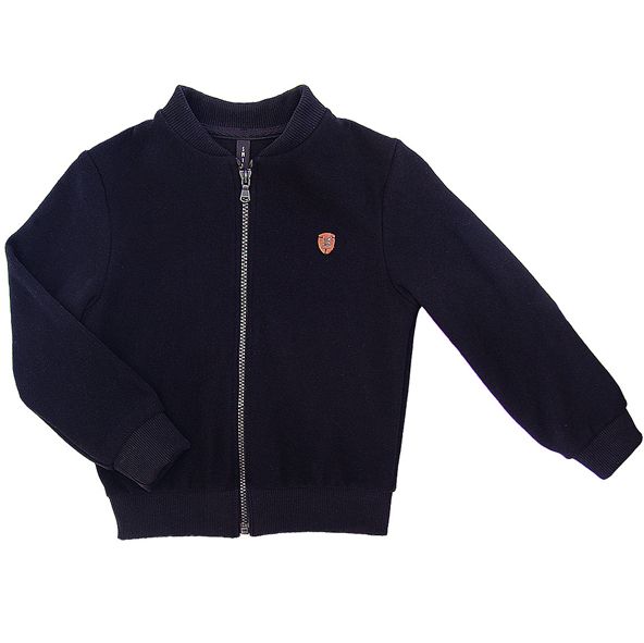 Бомбер для мальчика Smil р.128 темно-синий меланж 116529 