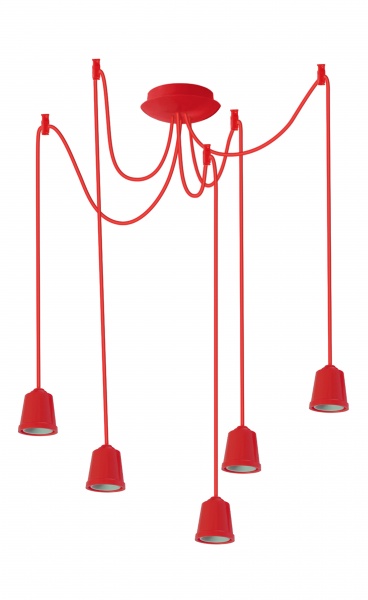 Підвіс ERKA 525 5x60 Вт E27 червоний 525002 