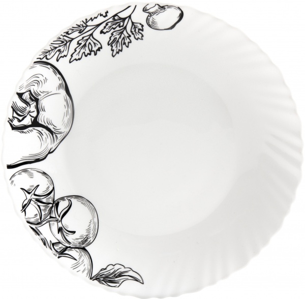Тарілка десертна Овочевий етюд Wave 190 мм Vittora