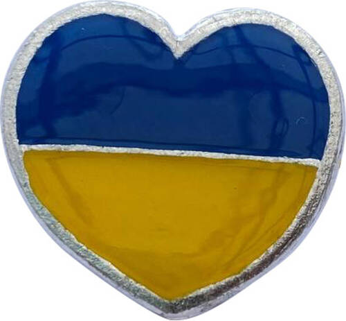 Значок Сердце голубо-желтый