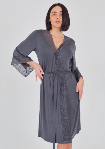 Халат домашній жіночий Roksana Graphite р. 44 графіт №1347/60460