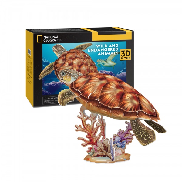3D-пазл CubicFun Трехмерная головоломка-конструктор Исчезающие животные Морская Черепаха DS1080h