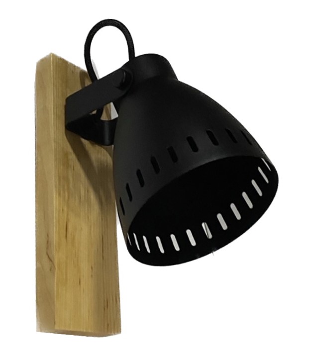 Бра Геотон Техас-1 1x40 Вт E27 натуральне дерево 49558