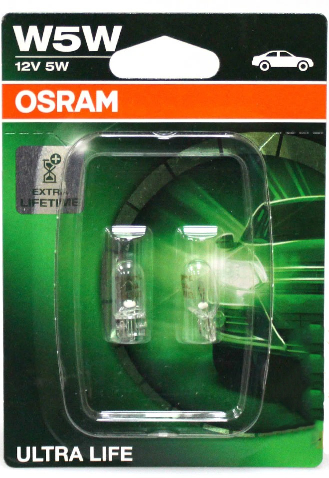 Автолампа розжарювання Osram OS 2825 ULT-02B W5W 5 Вт 2 шт.(OS 2825 ULT-02B)