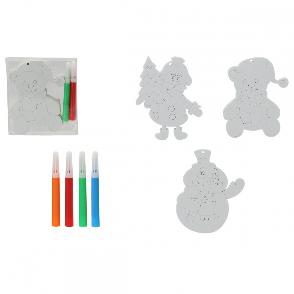 Сувенир новогодний Chomik для раскрашивания + 4 шт. фломастера DIY7120