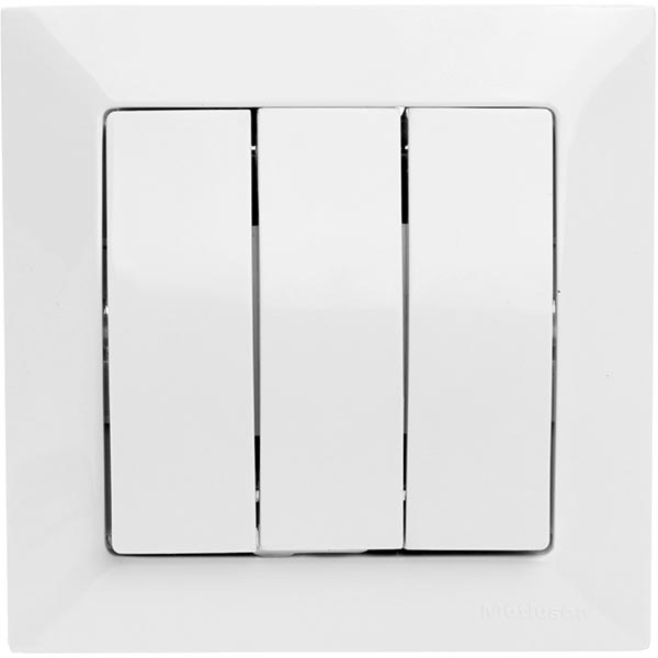 Вимикач потрійний Mutlusan Candela білий