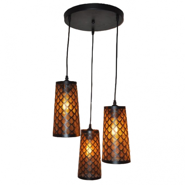 Підвіс Focus Light 3x60 Вт E27 чорний/золото P6832/3 