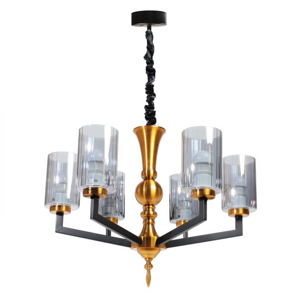 Люстра подвесная Светкомплект Kasandra L 600-6 6x40 Вт E27 черный/дымчатый 