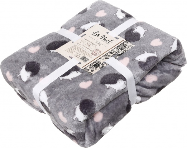 Плед із мікрофібри Frannel Hedgehog 160x200 см сірий La Nuit 