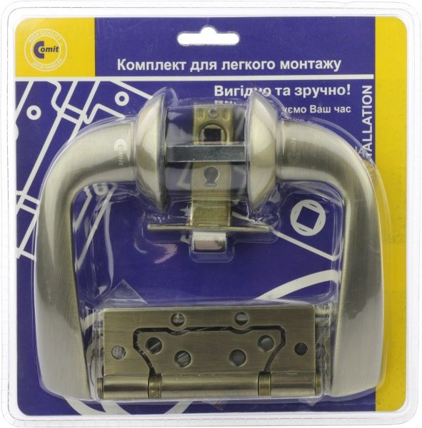 Защіпка врізна з ручками Comit Kea матова антична латунь