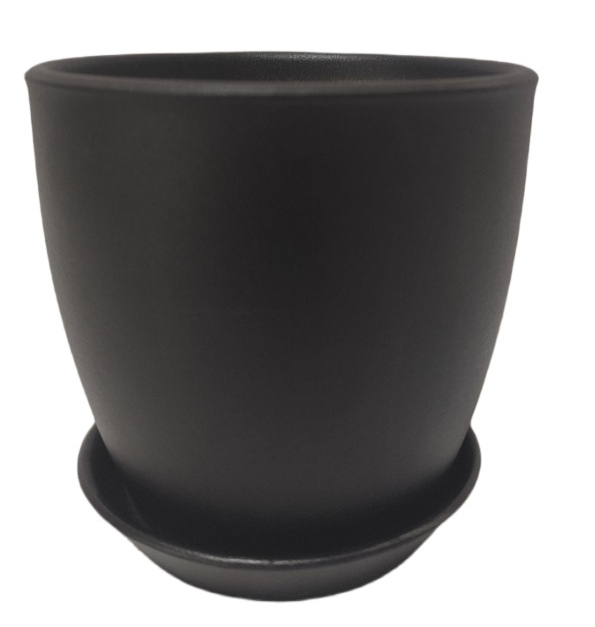 Горщик кераміка ВК круглий чорний 0,6 л Shynkar&KO