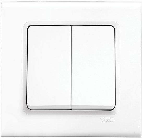 Вимикач двоклавішний Viko Linnera без підсвітки 10 А 250В білий 90400002