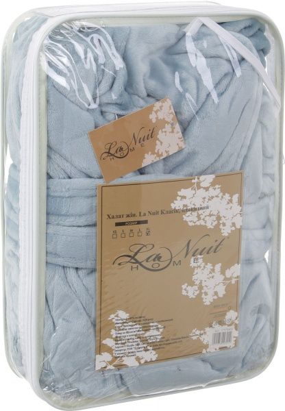 Халат домашний La Nuit Классик р. XS голубой 