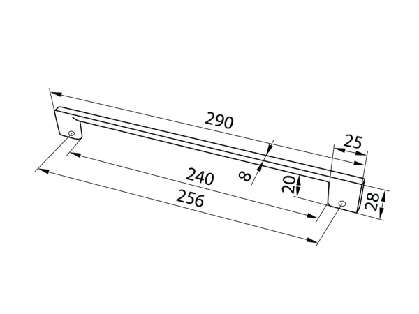 Меблева ручка скоба DC D-705/256 BRWM 256 мм коричневий