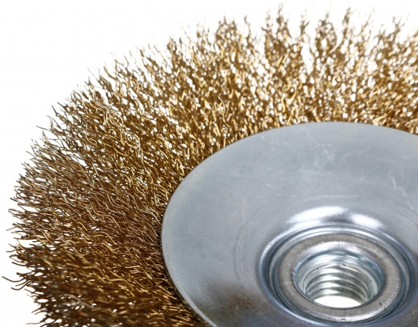 Щітка конусна для шліфмашини d125 мм M14 дріт рифлений Expert