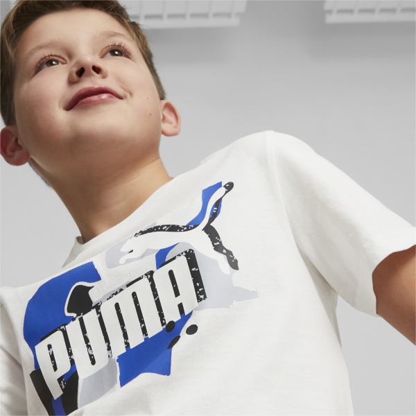 Футболка Puma ESS+ STREET ART LOGO TEE B 67327402 р.128 белый