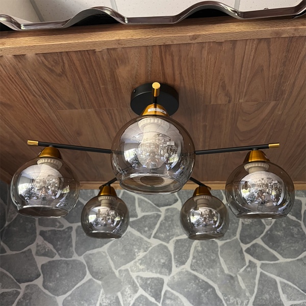 Люстра потолочная Blitz 5x60 Вт E27 черный/золото 8238-45 