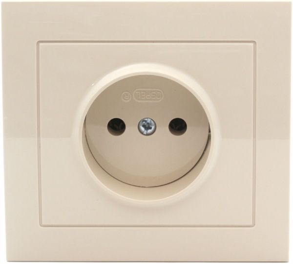 Розетка без заземления Ospel Kier 16 А 250 В без шторок кремовый GP-1W/01