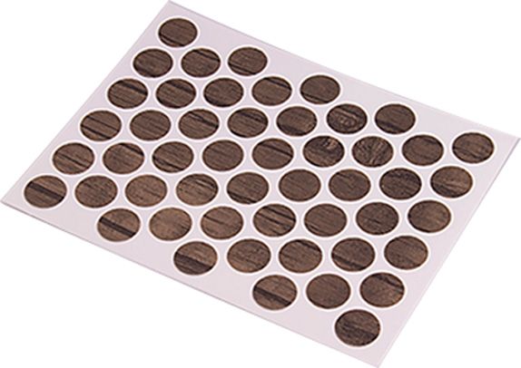 Заглушка самоклейка на конфірмат d14 мм 50 шт. дуб шамоні темний DC