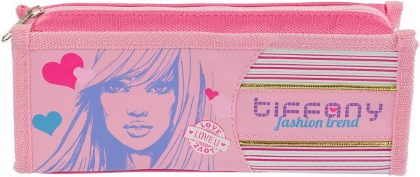 Пенал шкільний Tiffany 2 відділення Olli рожевий