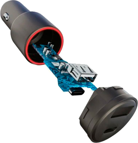 Автомобильное зарядное устройство Forever 2X TYPE-C PD+2,4A (30W) серый 