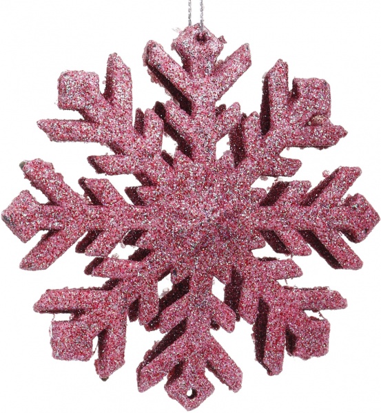 Декоративна підвіска Сніжинка 10,5 см рожевий HF2K1093