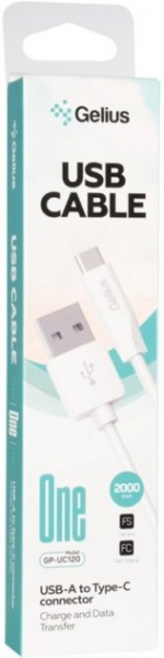 Кабель Gelius One GP-UC120 Type-C 2 м білий 