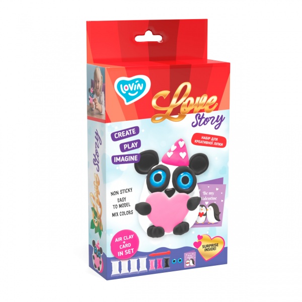 Набор для творчества Love story Панда с воздушным пластилином Lovin 