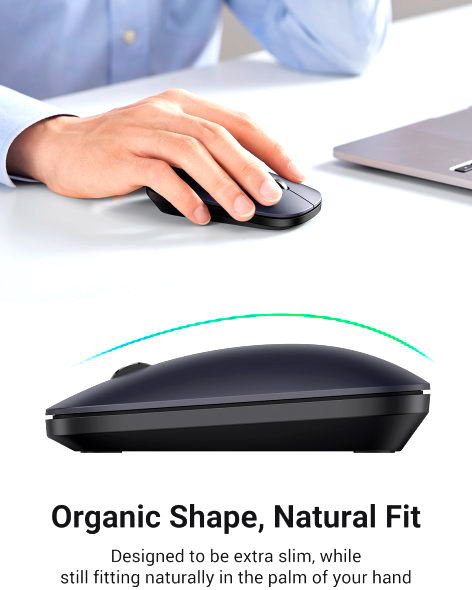 Мишка бездротова UGREEN MU001 Portable Wireless Mouse black (90372) 