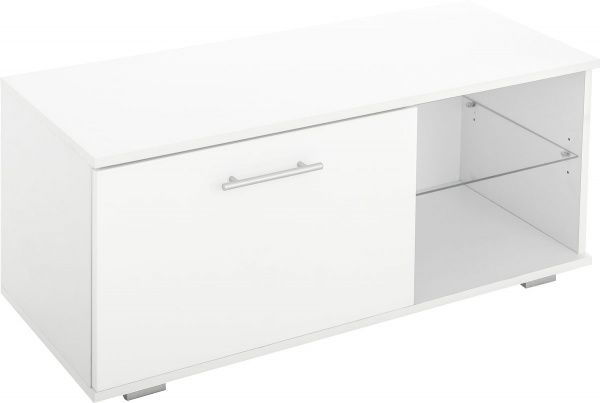 Тумба под ТВ Мурсия 2-В белый/белый глянец 