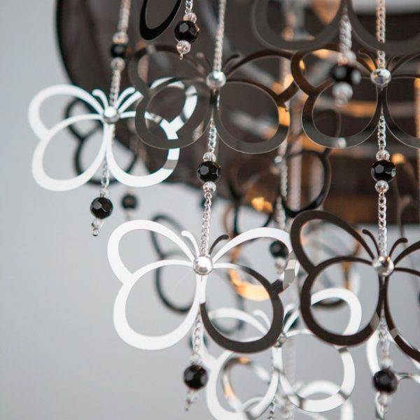 Люстра подвесная Strotskis Papillon 4x40 Вт E14 хром/черный 287/4