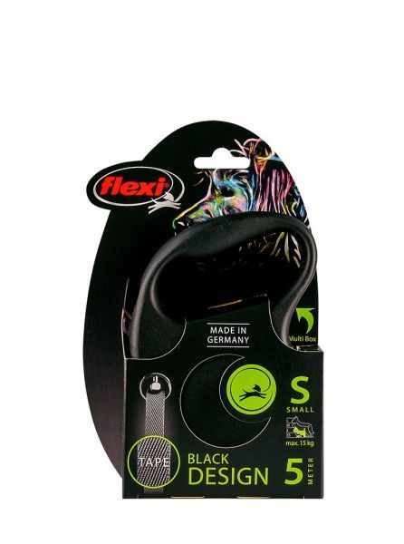 Повідець-рулетка Flexi Black Design стрічка S срібний