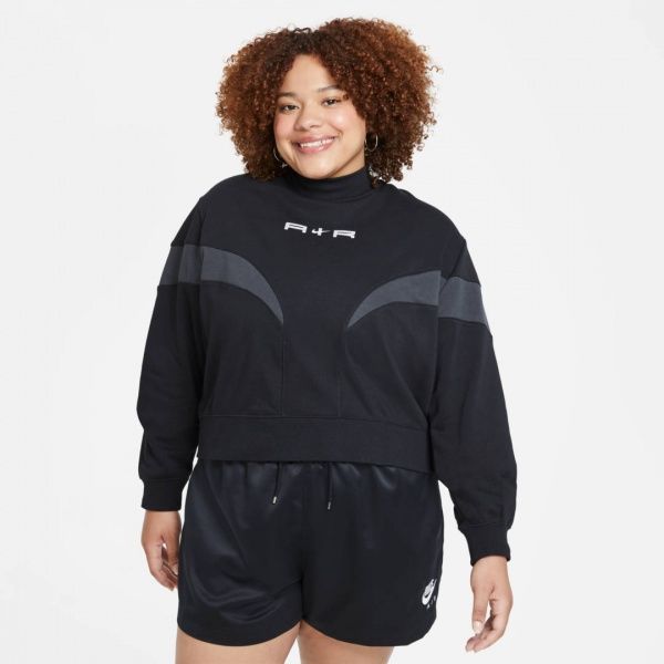 Свитшот Nike W NSW AIR FLC MOCK LS TOP DD5433-010 р. XL черный