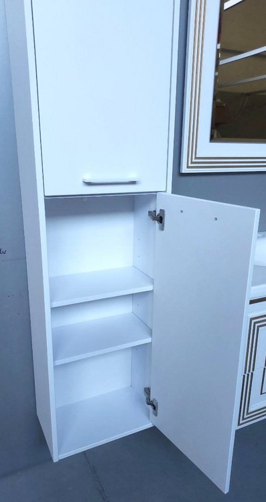 Пенал для ванной комнаты ЮВЕНТА Afina - 170 AfP-170 Антрацит + Дуб Вотан