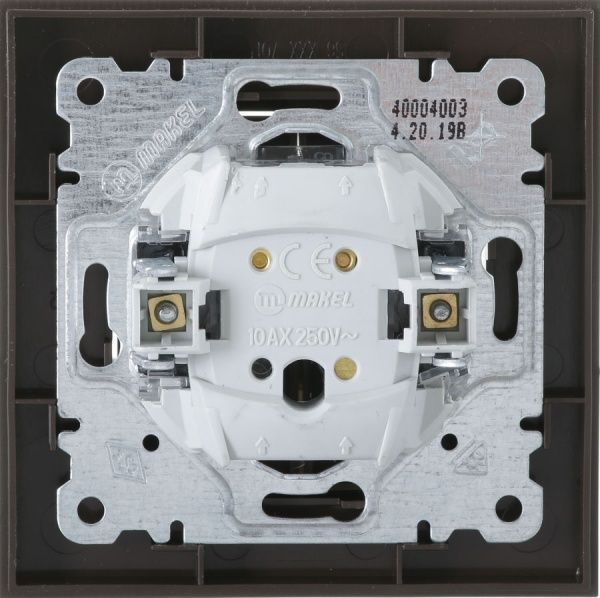 Вимикач двоклавішний Makel Karea без підсвітки 10 А 220В коричневий