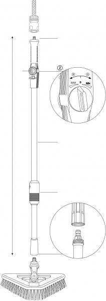 Телескопическая ручка Gardena для системы очистки 155-260 см 5554-20