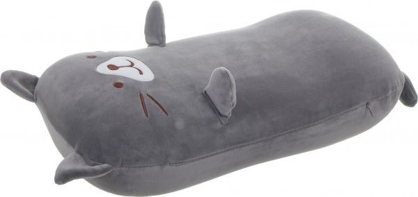 Подушка дорожня Котик 43х22 см сіра 