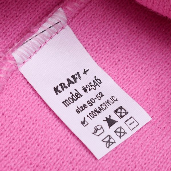 Шапочка дитяча для дівчинки Kraft+ 9710 р.50-52 темно-рожевий 