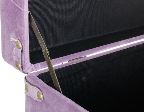 Сундук-пуф Велюр лавандовый 64х35х33 см 