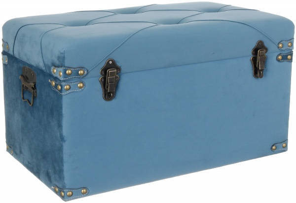 Сундук-пуф Велюр азур 64х35х33 см 