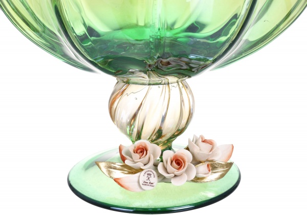 Фруктовница зеленая TULIPANO GREEN/HONEY 31X31X32 White cristal