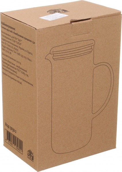 Кувшин с бамбуковой крышкой 1,5 л 9030-2 S&T