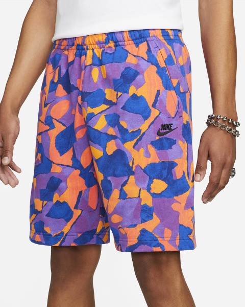 Шорты Nike CLUB+ FT SHORT AOP DX0803-551 р. XL разноцветный