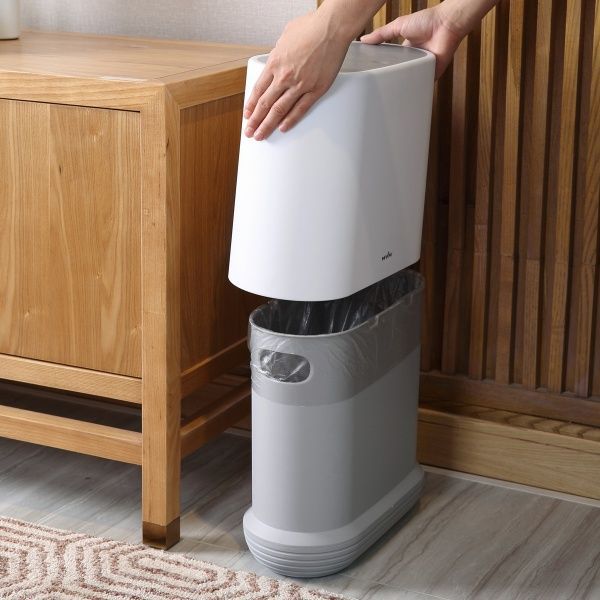 Ведро для ванной MVM BP-14 белый с серым