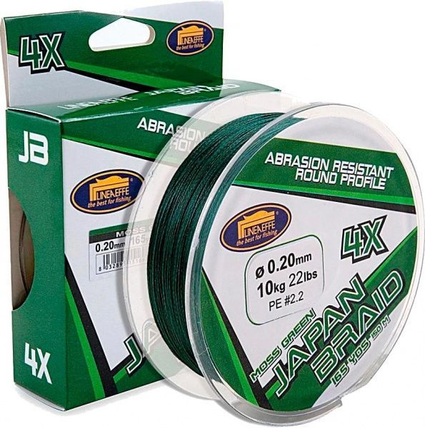 Леска Lineaeffe Japan Braid 4X Moss Green 150м 0,16мм 8,2кг 3016016