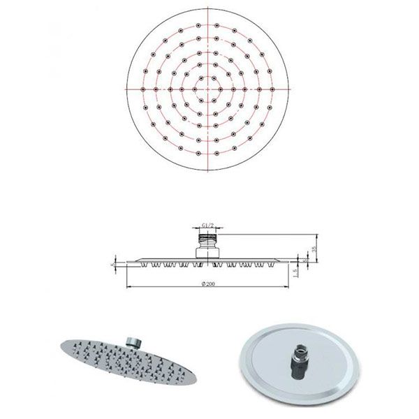 Лійка для душу Mixxen Атлантік раунд MXBZ0466-200