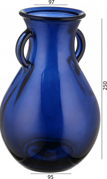 Ваза стеклянная San Miguel Cantaro 24 см эмалево-синяя 