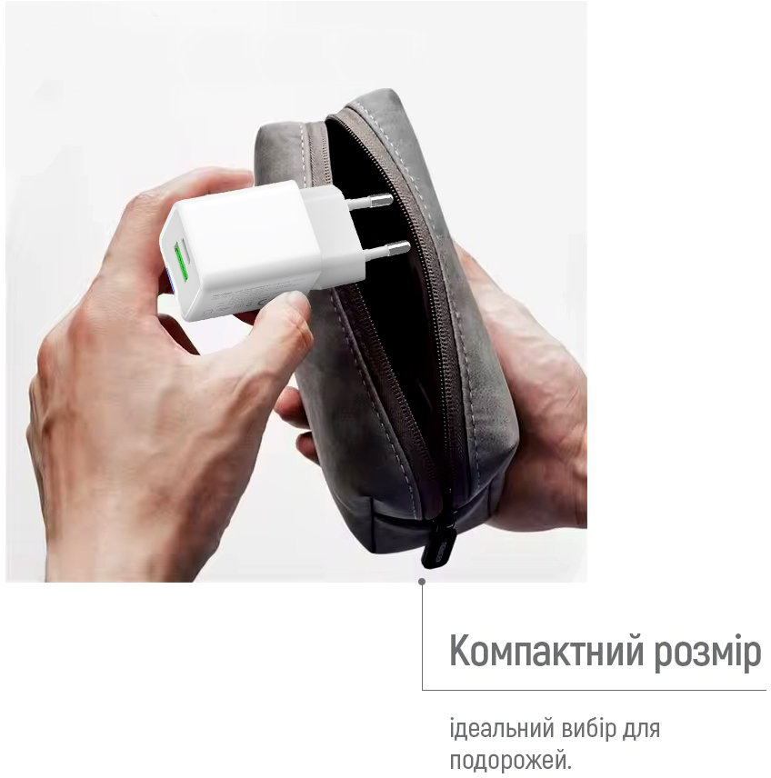 Сетевое зарядное устройство ColorWay GaN Mini 30W PD USB (Type-C PD + USB QC4.0) white