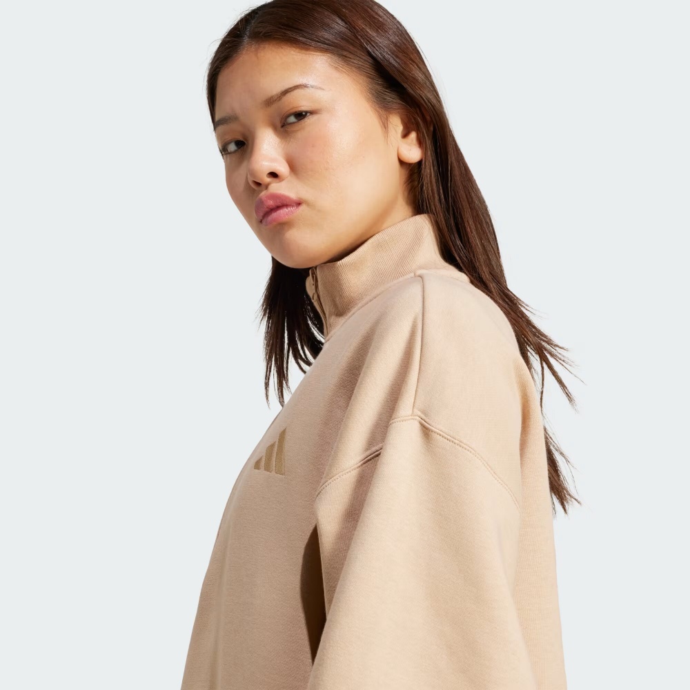 Джемпер Adidas ALL SZN Fleece Loose Quarter-Zip JV7248 р.L коричневый