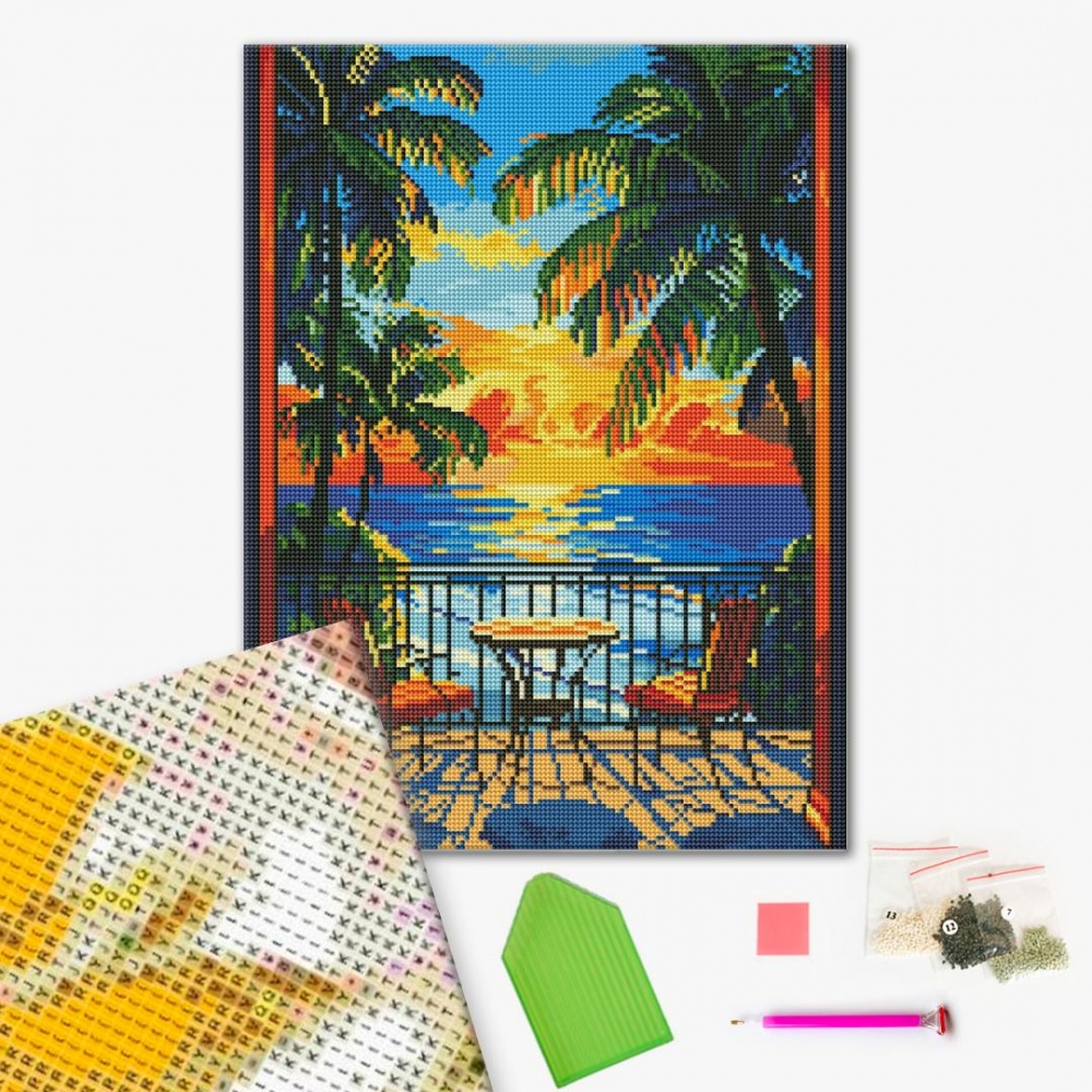 Алмазна мозаїка Райський відпочинок 40х50 см Brushme